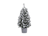 Jingle Jollys Christmas Tree 1.2M Potted Snowy Xmas Tree XM-TR-4FT-GS-LED-POT