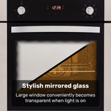 EuroChef 60cm Stainless Built-in 70L Grill 8 Function Fan Forced Electric Wall Oven V219-COKOVNEUCA78B