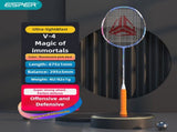 ESPER V4 Badminton Racket 82g Lightweight 4U Full Carbon Fiber All-Around Professional Match V1232-YMQPV4003