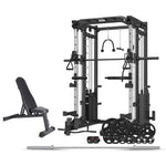 CORTEX SM-25 6-in-1 Power Rack with Smith & Cable Machine + BN6 Bench + 100kg Olympic Weight Plate & V420-CSST-SM25-A