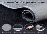 Artiss Floor Rug 200x290cm Plush Area Shaggy Rug Living Room Bedroom Carpet Black FLR-FLU01-200X290-BK
