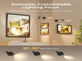 Zoomable Picture Light for, Battery Operated Art Light for Paintings CCT Dimmable Spotlight for V1171-CB-BOM001448-2