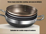 30cm Stainless Steel Non-Stick Frying Pan with Glass Lid Silver V1142-LP1005007016082902