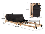 Powertrain Selina Pilates Reformer Machine Wooden Folding Multifunctional Home Gym PLT-JYI-F2W-BK