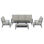 Gardeon 5-Piece Outdoor Furniture Setting Table Chair Set Aluminium Sofa 7-Seater ALU-SOFA-5PCS-BENCH-AB