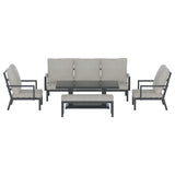 Gardeon 5-Piece Outdoor Furniture Setting Table Chair Set Aluminium Sofa 7-Seater ALU-SOFA-5PCS-BENCH-AB