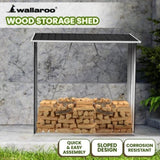 Wallaroo Wood Storage Shed Galvanized Steel - Black GSF-BSW-WSS-BK