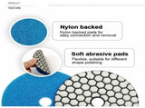 7 pcs Diamond Polishing Disc 4"/100Mm Dry Diamond Polishing Pads For Marble, Granite, Stone, V1188-MS-227-1178