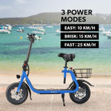 VALK Electric Scooter with Seat, Disc brakes, 12" Tyres, AU Compliant, for Adults, Teens, Commuter, V219-TRNESCVAM3BA