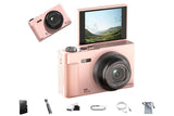 5K Digital Camera 18X Zoom Flip Screen Shoot Camera 64GB Memory Card-Black V1263-JX-7685