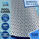 HydroActive QuadCell Swimming Pool Cover 500 Micron 12m x 6.4m SPC-2C5B-12X64