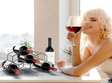 Small Freestanding Rack for Countertop - Honeycomb Metal Rack Stand for 9 Bottles, Black, V1237-ZY-203-0015