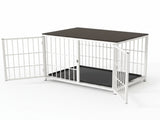 P&P White Walnut XL Dog Crate with Furniture Style Top, 3 Doors and Easy Clean Tray Included V767-P-XL171-XL-WT-A-G1