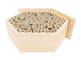 Hexagonal Bee House Wooden Bee Box Home Hotel Attract Peaceful Bee Pollinators Enhance Garden V1294-YM0901-3111240205411