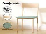 Artiss Dining Table and Chairs Set of 5 Compact Kitchen Furniture Natural Light Green DSET-U-5279-GN