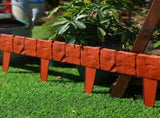 20-pack Red Interlocking Faux Stone Garden Edging Fence - Flexible PVC Flower Bed Border Panel for V888-ELOSUNG56431