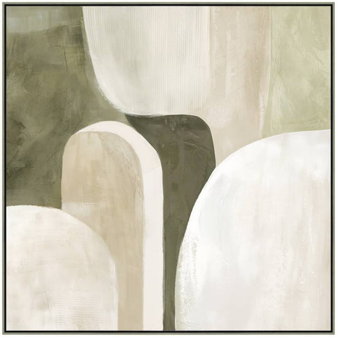 Green Abstract Artwork Framed Wall Art 80x80cm V637-E592655