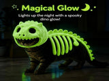 Dinosaur Skeleton Glow in Dark Dog and Cat Costume,Pet Dinosaur Costume,Plush Halloween Pet Hood V1107-136-69214-BLK2
