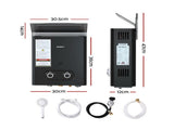 Devanti Portable Gas Water Heater LPG-powered System Black GWH-A-LPG-4DZ-BK