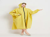 Yellow Stylish Waterproof Raincoat Poncho - Long, Packable for Outdoor Travel & Hiking V888-ELOSUNG26494