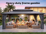 Instahut 3x4.25m Gazebo Hardtop Steel Roof Outdoor Pavilion GAZB-IR-ALU-RF-3X4-ABCD