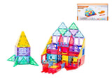 78 Pcs non-toxic STEM Educational, Durable Magnetic Tiles/Puzzle with Storage Bag V196-LZW-802