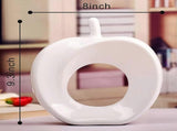 White Ceramic Apple Decoration Modern Apple Statue Home Bookshelf Accent V1263-JX-5673