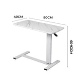 Levede Standing Desk Sofa Bed Side Table White No Slots DT2003-WH-NOS