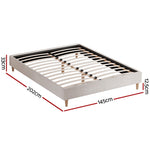 Artiss Bed Frame Double Size Beige ZORA BED-BASE-ZORA-D-BG-AB