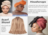 Head Wraps for Black Women African Head Wrap Lightweight for Women Long Plain Turban Hair Scarf V1192-AZ-W-25998
