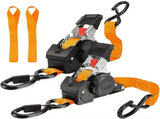 Yellow automatic webbing recovery ratchet strap, vehicle cargo strap, heavy-duty ratchet strap, V1347-804-97010