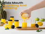 Glass Jars with Lids - 15 x 2 oz Jars - Includes 15 Labels - Clear - Perfect for Ginger Smoothies, V1188-ZXY-10009