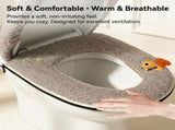 USB-Powered Heated Toilet Seat Cover Set with Soft Plush Fabric, Adjustable Temperature & Timer, V1341-ZY-MHRZXXBW-RED