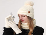 Women's Fashionable Winter 3-Piece Set Knit Hat, Scarf, Gloves. A must-have for outdoor skiing V1265-AU-055-NAIBAI
