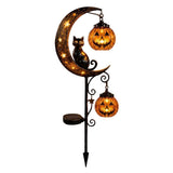 Solar Moon Pumpkin Garden Stake Light Metal Decorative Outdoor Solar Lights For Yard Patio Walkway V1369-AZ3-W-14779