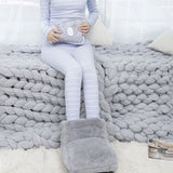 Grey ELECTRIC HEATED FOOT COMFORT WARMER Feet Boots Slipper Tools Heating Socks Shoe V201-W12983766