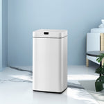 Devanti 45L Motion Sensor Bin Rubbish Automatic White SB-45L-S23-WH