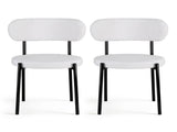 Artiss Dining Chairs Set of 2 Sherpa Boucle White DINC-B-W01-WHX2