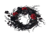 Halloween Wreath Dead Black ABS Artificial Branches Design with Red Flower Door Wreath Garland for V1294-YM0717-3115220080811