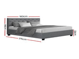 Artiss Bed Frame Queen Size Gas Lift Grey VILA EMERALDPACKAGE-GY-34Q
