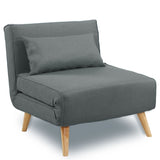 Sarantino Adjustable Chair Single Sofa Bed Faux Linen - Dark Grey SOFA-M13-LNN-DGY