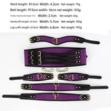 Adjustable PU Leather Bondage Restraint Set - Collar, Waist Belt, Hand & Leg Cuffs with V888-ELOSUNG29408