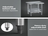 Cefito Stainless Steel Kitchen Bench Work Table 610 x760MM 430 SSKB-430S-30-24
