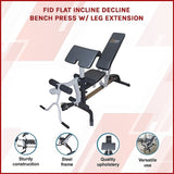 FID Flat Incline Decline Bench Press w/ Leg Extension V63-766645