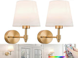 Battery Operated Wall Sconces Set of 2, Rechargeable Cordless LED Lights V1263-JX-5775