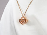 Gift Box - Heart Lock Rose Gold Aroma Necklace Purify Oil Blend V760-GBAJ - 37