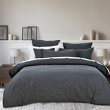 Bianca Hallston Charcoal Pre-Washed Cotton Quilt Cover Set Super King V442-BCA-QUILTCS-HALLSTON-CHARCOAL-SK