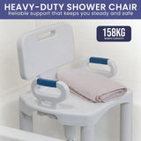 Orthonica Premium Adjustable Shower Chair with Armrests 158kg Capacity SHC-MAS-073-WH