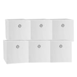 SORTI 33x33x27 CM Purple 6-Pack Foldable Storage Cubes - Fabric Bookcase Organizers for Toys and V510-333733_WHITE_6X