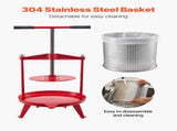 3.69 Gal/14L Fruit Wine Press, Stainless Steel Basket with Cross-beam and Triangular Structure, V952-GJYZJLSBXG142GNCWV0